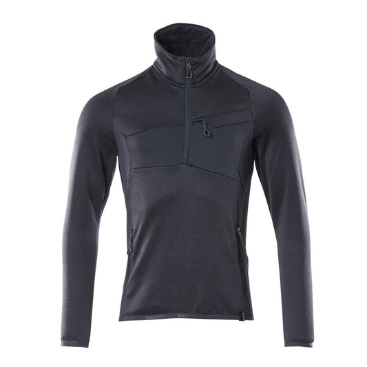 Suéter de lã com jaqueta micropolar com zíper curto