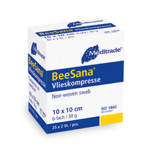 Compressa de lã BeeSana®, estéril, 6 dobras, 30 g, 10 x 10 cm, 2 peças | Pacote (50 peças)