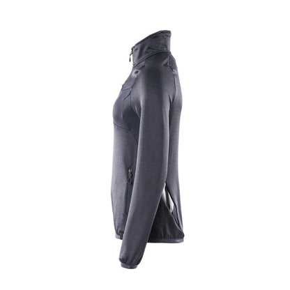Suéter de lã com zíper curto, jaqueta feminina de microfleece