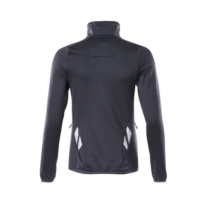 Suéter de lã com zíper curto, jaqueta feminina de microfleece