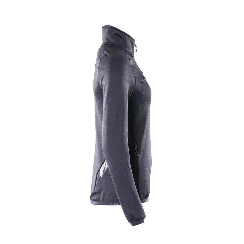Suéter de lã com zíper curto, jaqueta feminina de microfleece