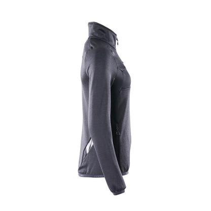 Suéter de lã com zíper curto, jaqueta feminina de microfleece