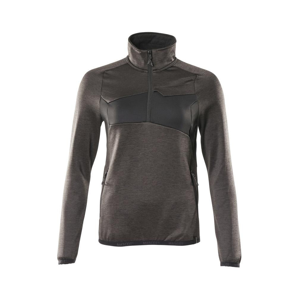 Suéter de lã com zíper curto, jaqueta feminina de microfleece