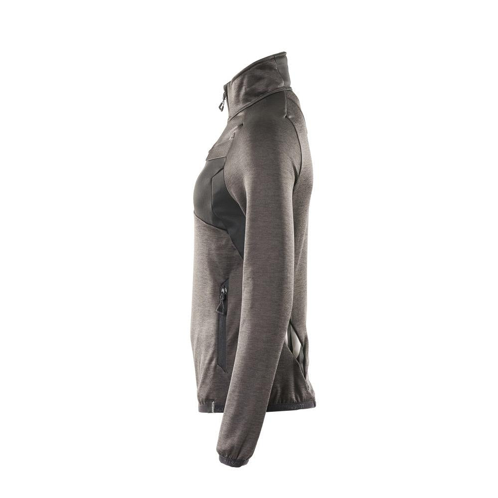 Suéter de lã com zíper curto, jaqueta feminina de microfleece