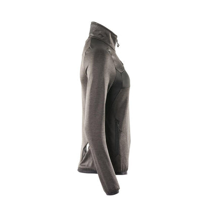 Suéter de lã com zíper curto, jaqueta feminina de microfleece