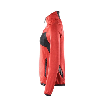 Suéter de lã com zíper curto, jaqueta feminina de microfleece