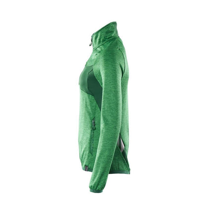 Suéter de lã com zíper curto, jaqueta feminina de microfleece