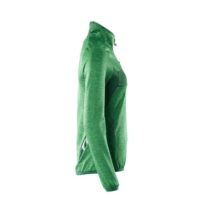Suéter de lã com zíper curto, jaqueta feminina de microfleece