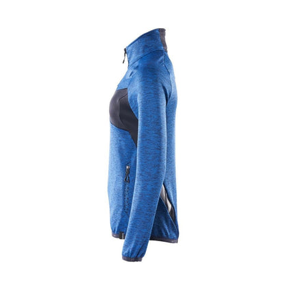 Suéter de lã com zíper curto, jaqueta feminina de microfleece