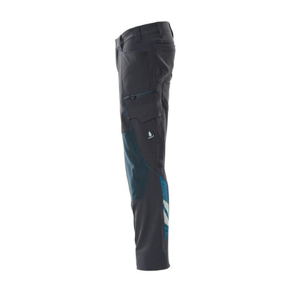 Calças, bolsos nos joelhos, calças ULTIMATE STRETCH, preto-azul