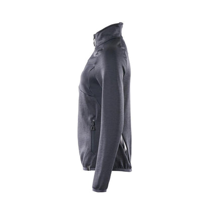 Pulôver de lã com zíper, jaqueta feminina de microfleece