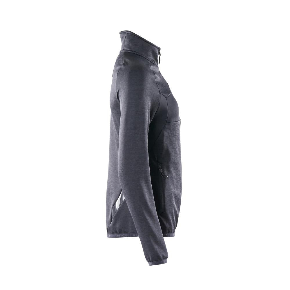 Pulôver de lã com zíper, jaqueta feminina de microfleece