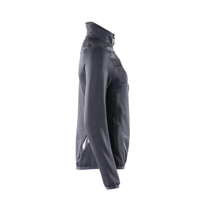 Pulôver de lã com zíper, jaqueta feminina de microfleece