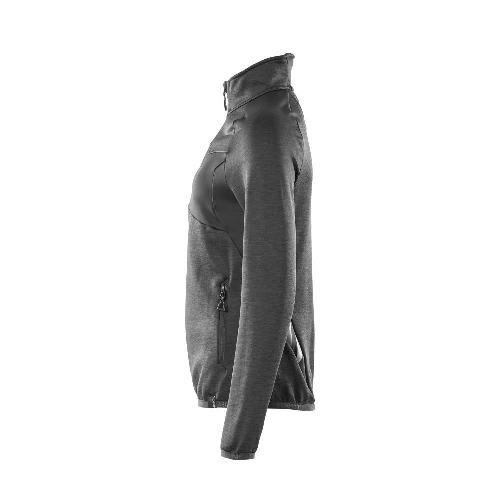 Pulôver de lã com zíper, jaqueta feminina de microfleece