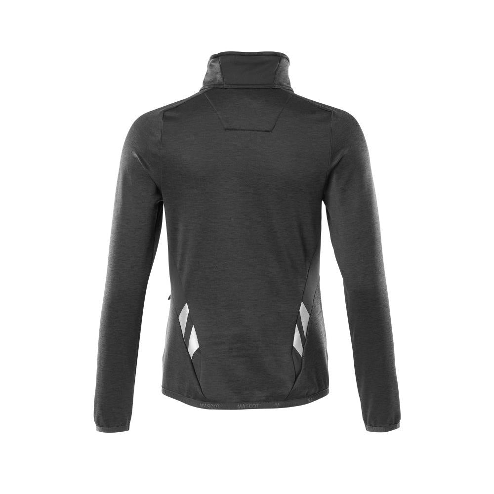 Pulôver de lã com zíper, jaqueta feminina de microfleece