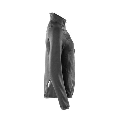 Pulôver de lã com zíper, jaqueta feminina de microfleece
