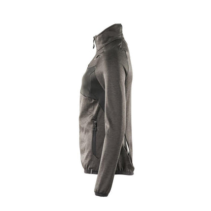 Pulôver de lã com zíper, jaqueta feminina de microfleece