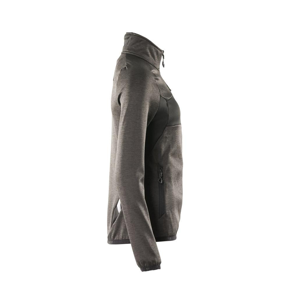 Pulôver de lã com zíper, jaqueta feminina de microfleece