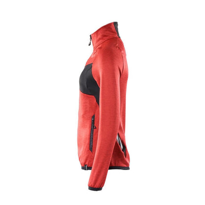 Pulôver de lã com zíper, jaqueta feminina de microfleece