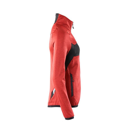 Pulôver de lã com zíper, jaqueta feminina de microfleece