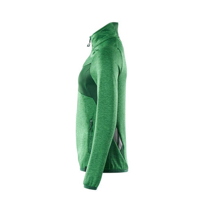 Pulôver de lã com zíper, jaqueta feminina de microfleece