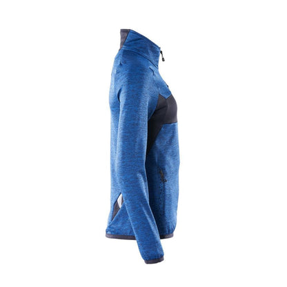Pulôver de lã com zíper, jaqueta feminina de microfleece