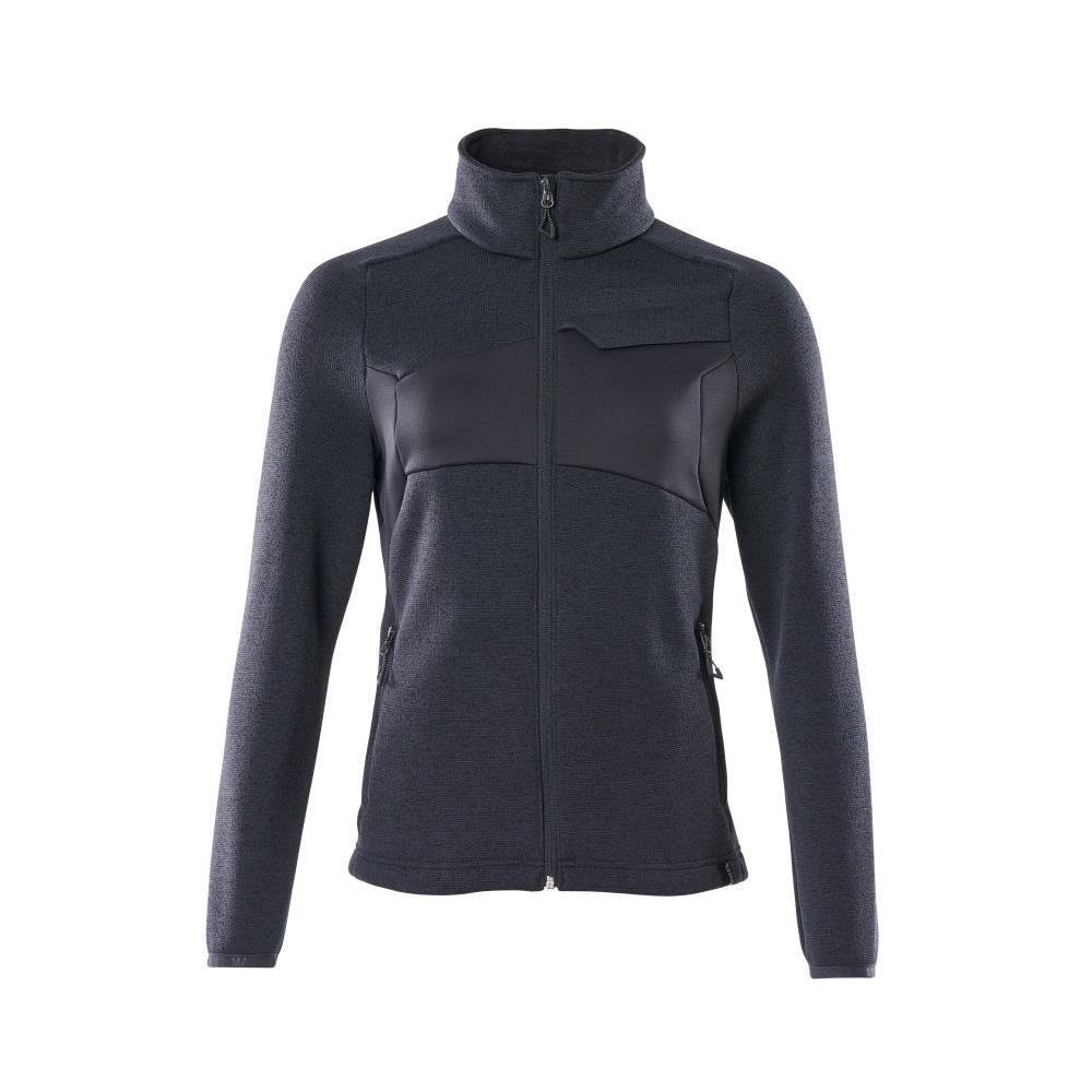 Suéter de malha com zíper, cardigã feminino
