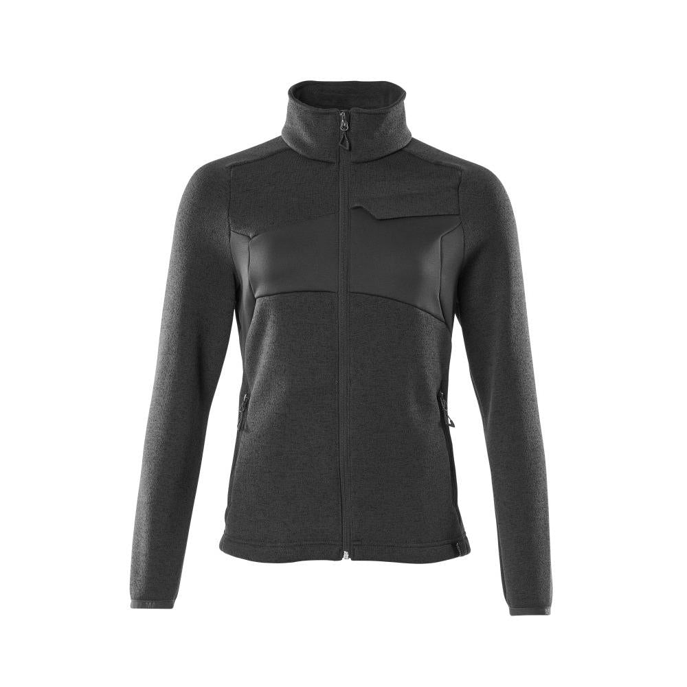 Suéter de malha com zíper, cardigã feminino