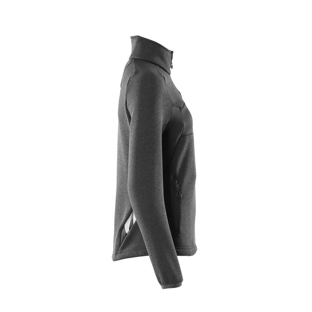 Suéter de malha com zíper, cardigã feminino