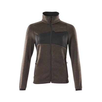 Suéter de malha com zíper, cardigã feminino