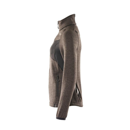 Suéter de malha com zíper, cardigã feminino