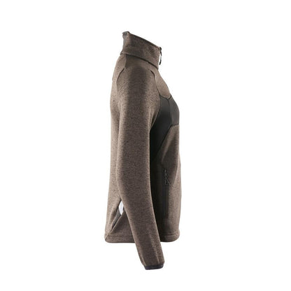 Suéter de malha com zíper, cardigã feminino