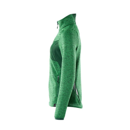 Suéter de malha com zíper, cardigã feminino