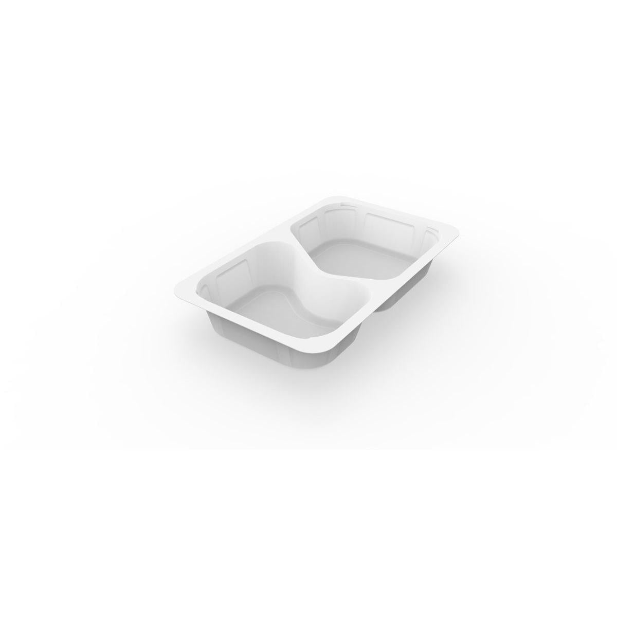 As Duni GmbH 1/4 GN Tigelas de Menu 2 Branco PP/MIN 265x162x43 com duas divisórias são perfeitas para a gastronomia e são entregues numa embalagem com 225 unidades.