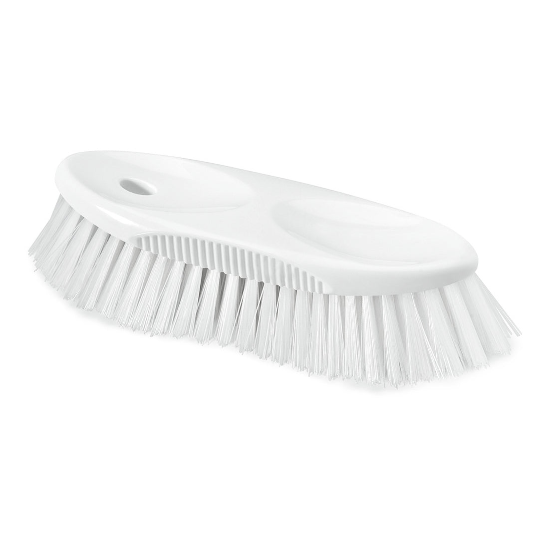A escova de jarra HACCP Nölle Profi Brush (19 cm, cerdas duras de 0,5 mm) da Nölle Profi Brush Bürsten- & Pinseltechnik e.K. é uma escova de plástico branco com cerdas rígidas e um cabo oval com duas reentrâncias, ilustrada sobre um fundo branco simples.