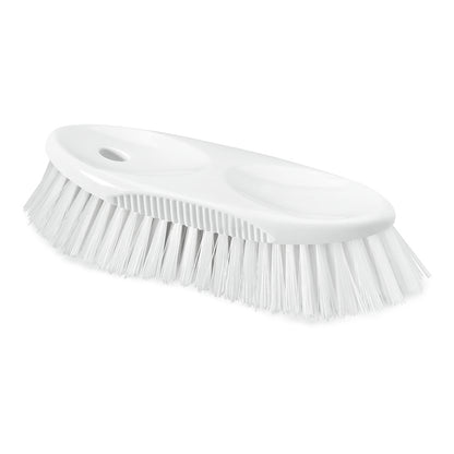 A escova de jarra HACCP Nölle Profi Brush (19 cm, cerdas duras de 0,5 mm) da Nölle Profi Brush Bürsten- & Pinseltechnik e.K. é uma escova de plástico branco com cerdas rígidas e um cabo oval com duas reentrâncias, ilustrada sobre um fundo branco simples.