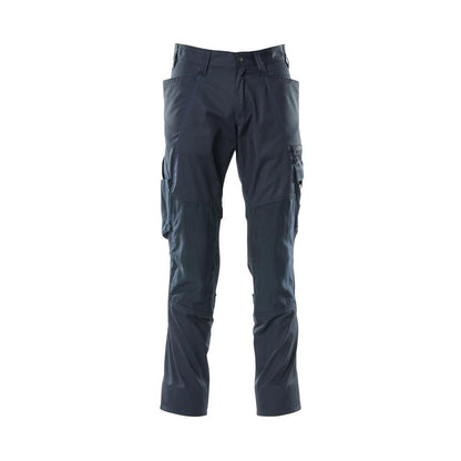 Calças com bolsos nos joelhos, calças extra leves, preto-azul