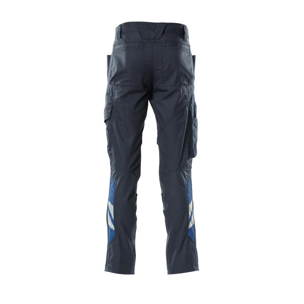 Calças com bolsos nos joelhos, calças extra leves, preto-azul