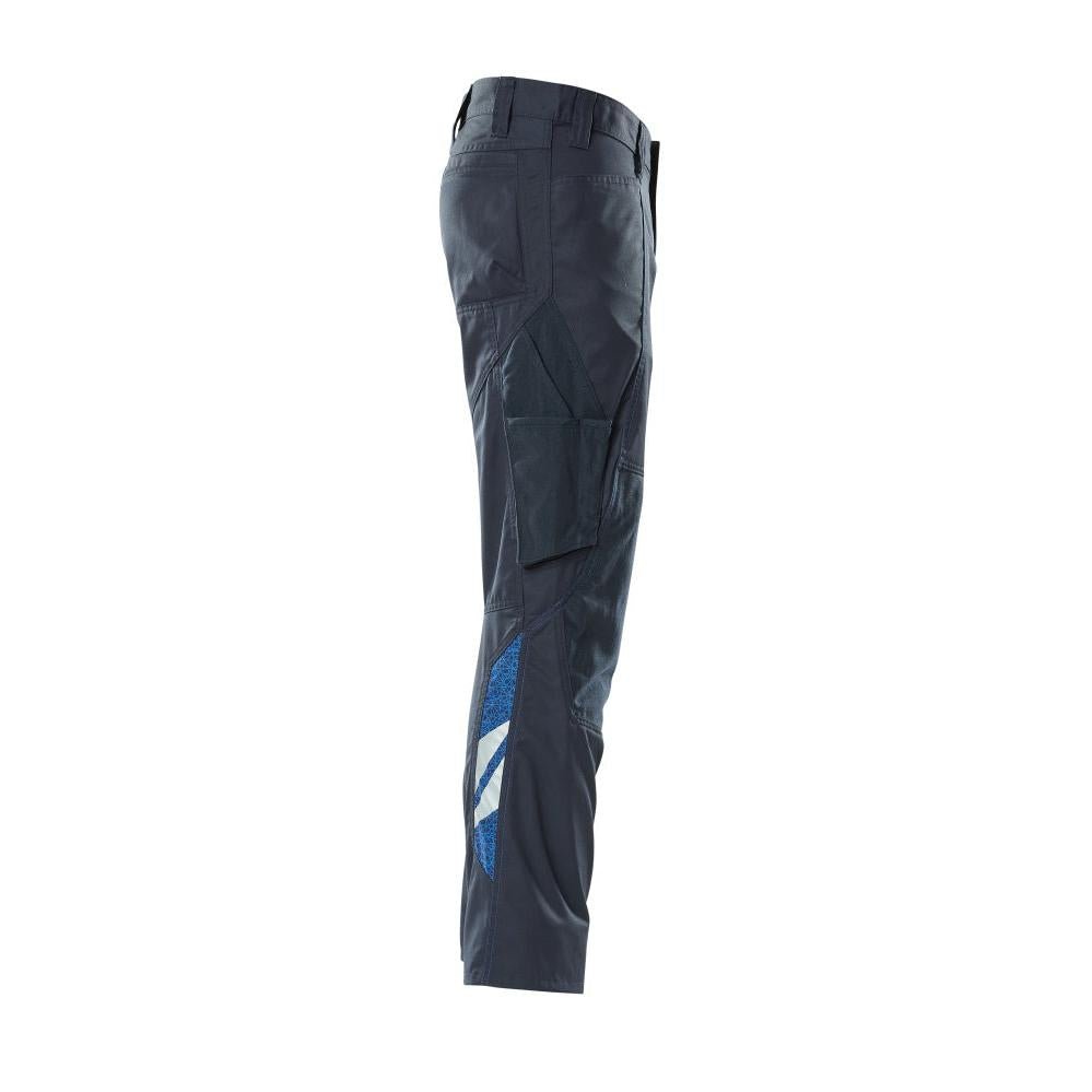 Calças com bolsos nos joelhos, calças extra leves, preto-azul
