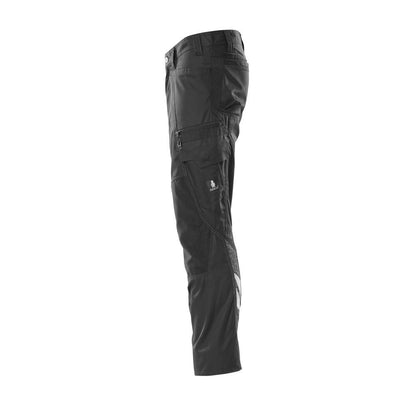 Calças com bolsos nos joelhos, calças extra leves, pretas