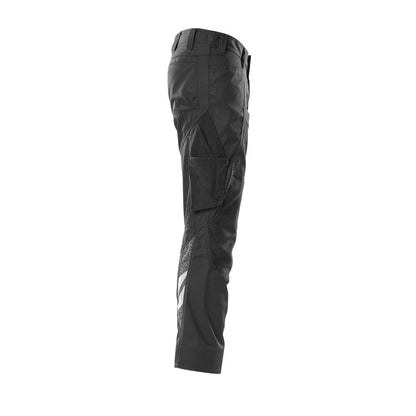 Calças com bolsos nos joelhos, calças extra leves, pretas