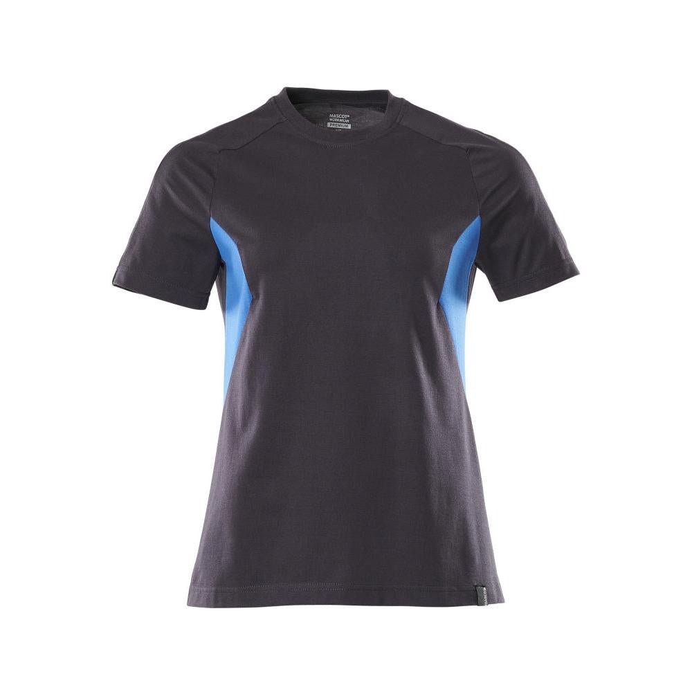 Camiseta, camiseta feminina feminina, preto azul/azul celeste
