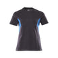 Camiseta, camiseta feminina feminina, preto azul/azul celeste