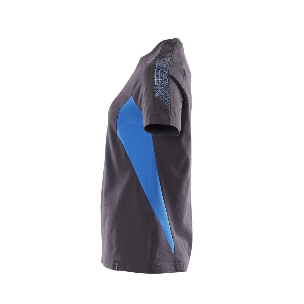 Camiseta, camiseta feminina feminina, preto azul/azul celeste