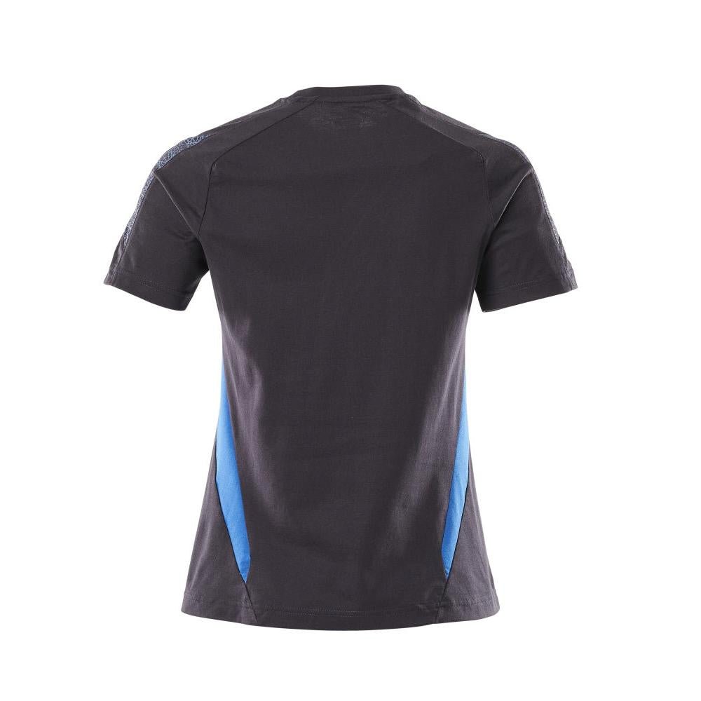 Camiseta, camiseta feminina feminina, preto azul/azul celeste