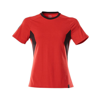 Camiseta, camiseta feminina feminina, vermelho trânsito/preto