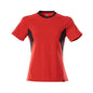 Camiseta, camiseta feminina feminina, vermelho trânsito/preto
