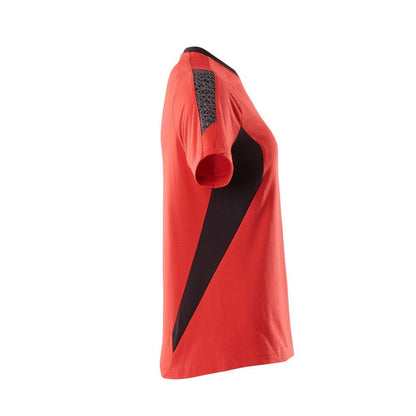 Camiseta, camiseta feminina feminina, vermelho trânsito/preto