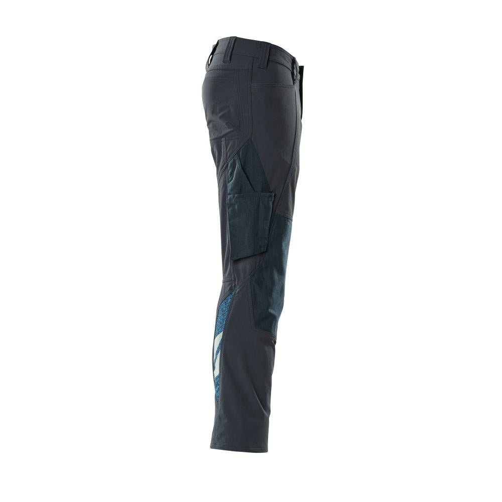Calças, bolsos nos joelhos, calças ULTIMATE STRETCH, preto-azul
