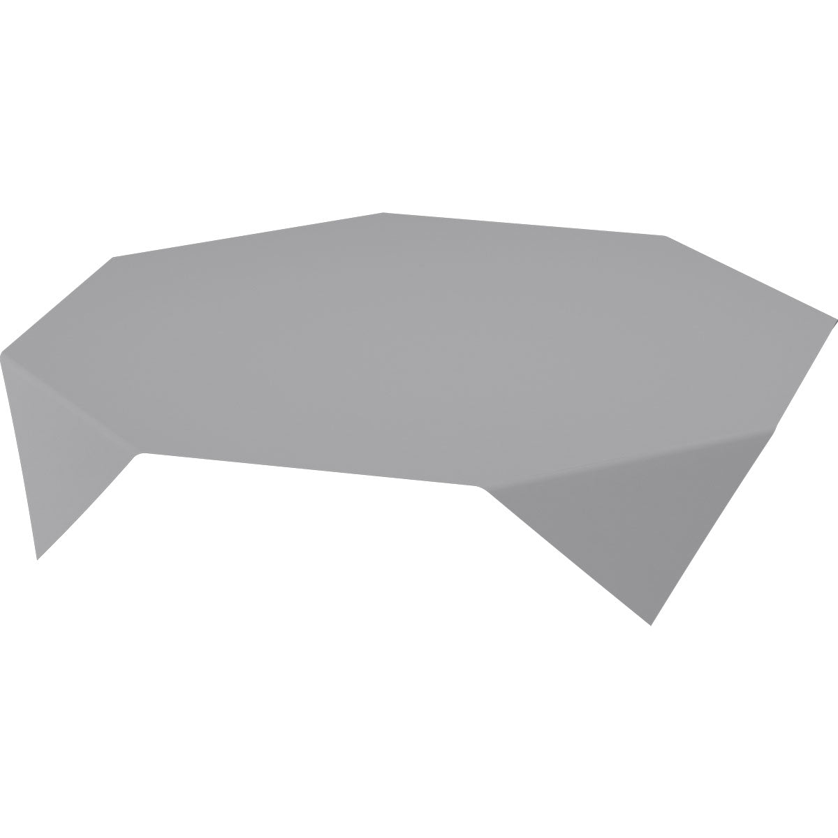Uma toalha de mesa Evolin cinza granito (84x84 cm) da Duni GmbH, pacote de 14, é fotografada sobre um fundo branco.